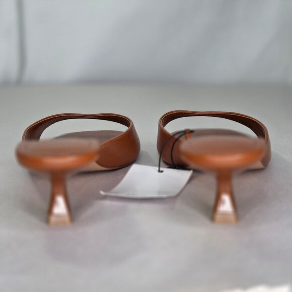 NWT MANGO Women's Kitten Heel Sandals Leather - Picture 4 of 7